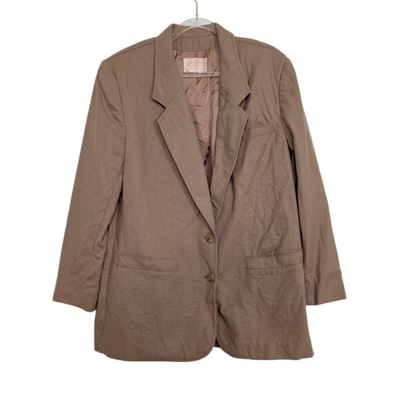 Vintage Pendleton Wool Blazer Womens Size Large 14 Beige Neutral Preppy Academia - Picture 1 of 11
